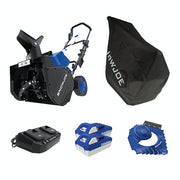 Restored Snow Joe 24V-X2-SB18-TV1 | 48-Volt IONMAX Snow Blower Bundle | W/ 2 x 4.0-Ah Batteries, Dual Port Charger, Cover, & Ice Dozer (Refurbished)