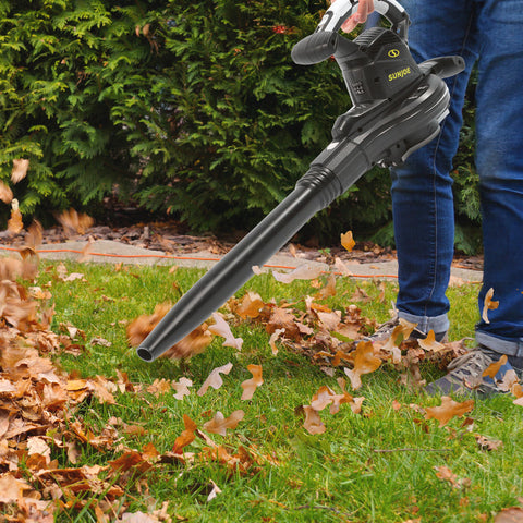 Restored Sun Joe SJ-BVM-GA | Electric 3-in-1 Blower, Mulcher & Vacuum | With Gutter Kit (Refurbished)