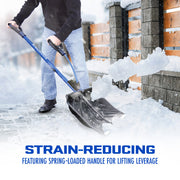 Restored Snow Joe Shovelution SJ-SHLV01 | 18-in Strain-Reducing Snow Shovel | W/ Spring Assisted Handle (Refurbished)