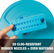 Restored Aqua Joe AJ-OSPR20 | In-Store Exclusive | Mini Gear-Driven Oscillating Sprinkler | On Sled Base | Customizable Coverage | 4,250 Sq. Ft. Max | Blue (Refurbished)