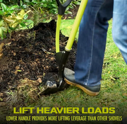 Restored Sun Joe SJ-SHLV07 | Shovelution Strain-Reducing Garden Shovel | Spear Head Digging | 9-Inch Steel (Refurbished)