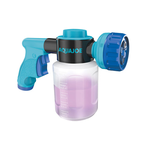 Restored Aqua Joe AJ-MSG-TND | In-Store Exclusive | Hose-Powered Multi Spray Gun | W/ Quick Change Soap to Water Dial | 7 Spray Patterns | Holds Up To 17 Fl Oz (Refurbished)