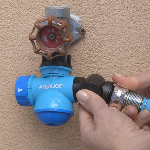 Restored Aqua Joe SJI-MFGA1 Multi-Function Outdoor Faucet and Garden Hose Tap Connector (Refurbished)