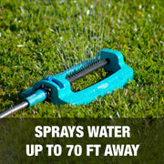 Restored Aqua Joe SJI-OMS16 Indestructible Metal Base Oscillating Sprinkler with Adjustable Spray, 3600-Square Foot Coverage (Refurbished)