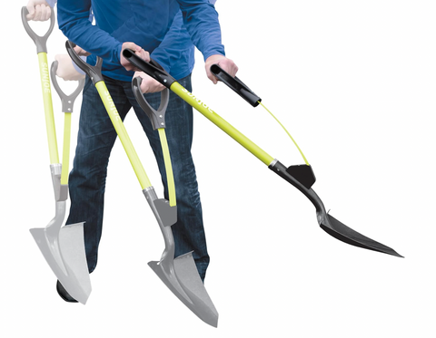 Restored Sun Joe SJ-SHLV07 | Shovelution Strain-Reducing Garden Shovel | Spear Head Digging | 9-Inch Steel (Refurbished)
