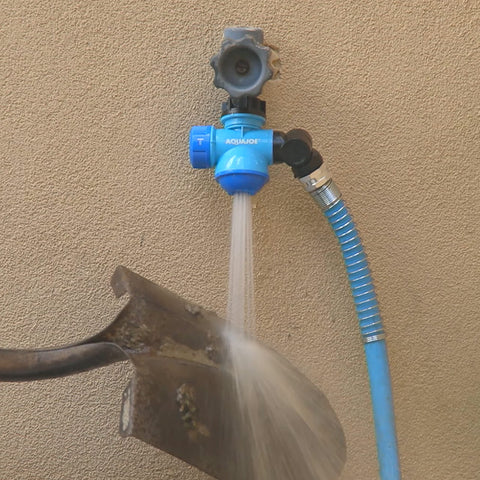 Restored Aqua Joe SJI-MFGA1 Multi-Function Outdoor Faucet and Garden Hose Tap Connector (Refurbished)
