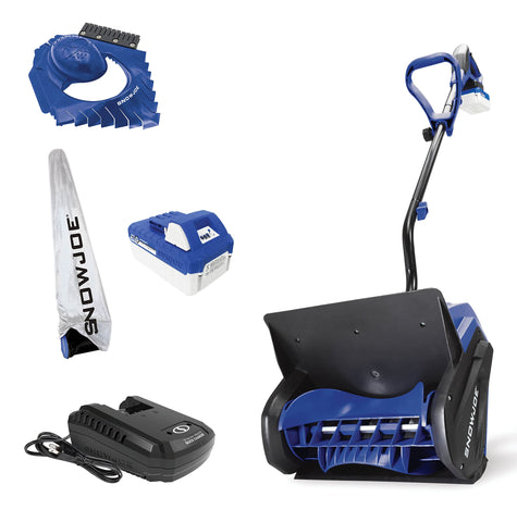 Restored Snow Joe 24V-SS13-TV1 Bundle | 13" Cordless Snow Shovel | 4-Ah Battery | Quick Charger | Cover + Ice Dozer Included (Refurbished)