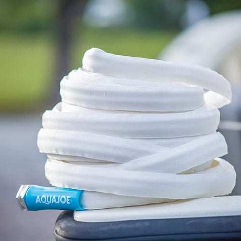 Restored Scratch and Dent Aqua Joe AJFJH50-58-RV Superlight Marine-Grade FiberJacket RV Hose, White (Refurbished)