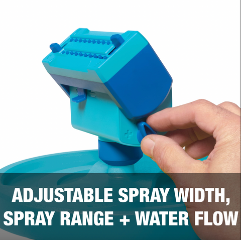 Restored Aqua Joe AJ-OSPR20 | In-Store Exclusive | Mini Gear-Driven Oscillating Sprinkler | On Sled Base | Customizable Coverage | 4,250 Sq. Ft. Max | Blue (Refurbished)