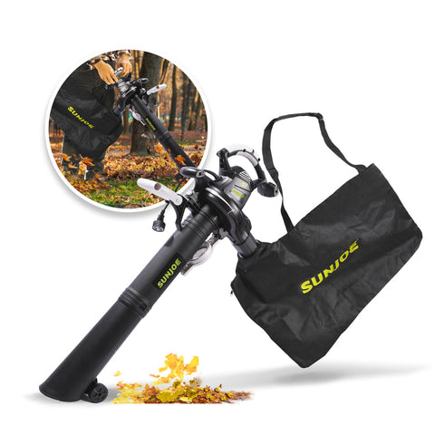Restored Sun Joe SJ-BVM-GA | Electric 3-in-1 Blower, Mulcher & Vacuum | With Gutter Kit (Refurbished)