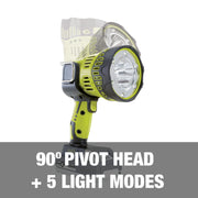 Restored Sun Joe 24V-1500FL-LTE 24V IONMAX Cordless 1500-Max Lumen LED Handheld Flashlight/Spotlight/Floodlight, w/ 2.0-Ah Battery and Charger (Refurbished)