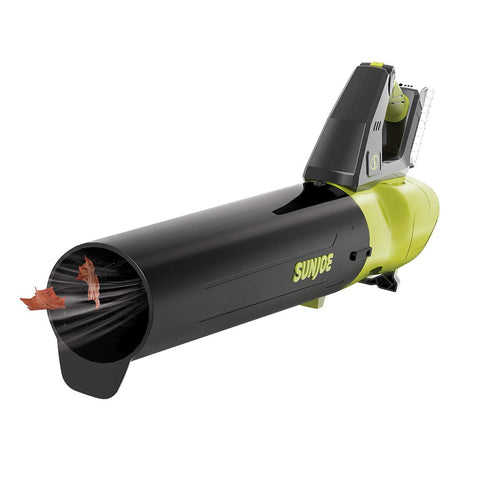 Restored Sun Joe 24V-JB-LTE | 24V 385-CFM Turbine Cordless Jet Leaf Blower Kit | 2.0-Ah Battery + Quick Charger (Refurbished)