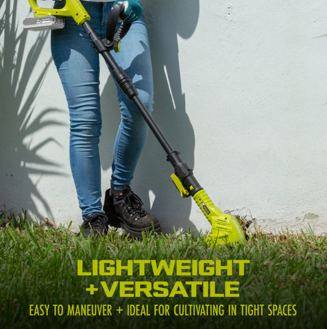 Restored Sun Joe TJW24C | 24-Volt Cordless Telescoping Weeder/Cultivator Kit | W/ 2.0-Ah Battery + Charger (Refurbished)