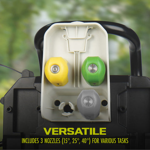 Restored Sun Joe SPX3000-QW1 Electric Pressure Washer | 14.9-Amp | 2200 Rated PSI | 1.1 Rated GPM | Rugged Wheels (Refurbished)