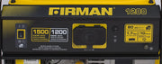 Restored Firman P01201 Gas Generator | 1500 Watts | 80cc Engine | 12 HR Run Time | Low Oil Shut Off | Generator Only (Refurbished)