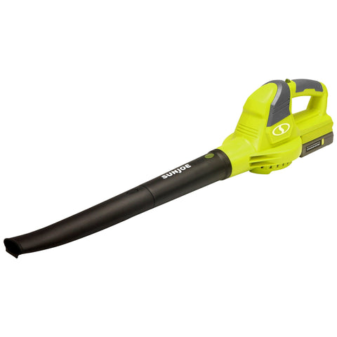 Restored Sun Joe 20VIONLT-BLW-SJG | 20 Volt Max Cordless Blower & Sweeper - 2.5 Amp Battery & Charger - Green (Refurbished)