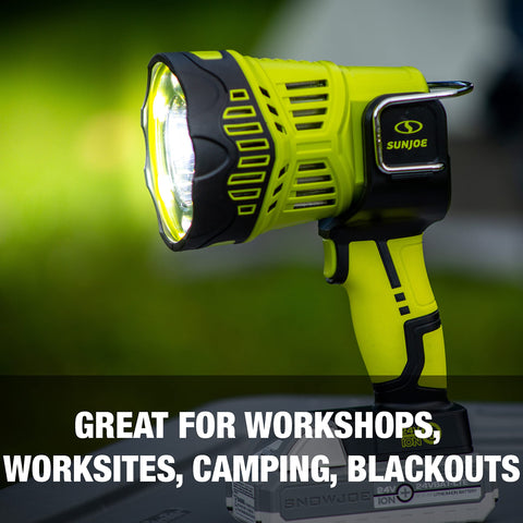 Restored Sun Joe 24V-1500FL-LTE 24V IONMAX Cordless 1500-Max Lumen LED Handheld Flashlight/Spotlight/Floodlight, w/ 2.0-Ah Battery and Charger (Refurbished)