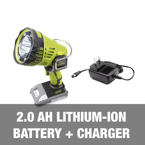 Restored Sun Joe 24V-1500FL-LTE 24V IONMAX Cordless 1500-Max Lumen LED Handheld Flashlight/Spotlight/Floodlight, w/ 2.0-Ah Battery and Charger (Refurbished)