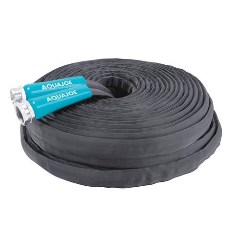 Restored Aqua Joe AJFJH100-PRO 100 Foot Fiberjacket Garden Hose w/Metal Fittings and Twist Nozzle, 600 Max PSI Rating (Refurbished)