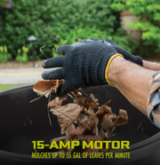 Sun Joe SDJ617E | Bladeless Electric Leaf Mulcher + Shredder | 15 Amp | 8,000 RPM | Mulches Up to 55 Gallons of Leaves Per Minute | Black (Refurbished) | In Store Exclusive