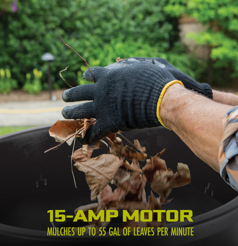 Sun Joe SDJ617E | Bladeless Electric Leaf Mulcher + Shredder | 15 Amp | 8,000 RPM | Mulches Up to 55 Gallons of Leaves Per Minute | Black (Refurbished) | In Store Exclusive