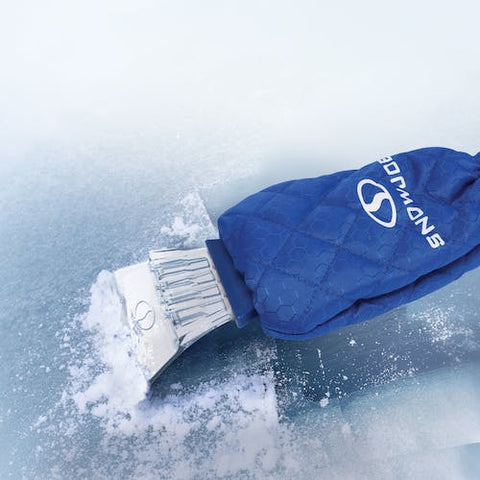 Snow Joe SJEG02M | Polar Fleece Lined Mitt With Built-In Ice Scraper | Waterproof | Heavy-Duty Ice Scraper