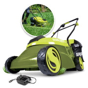Restored Sun Joe MJ401C-XR Cordless Lawn Mower | 14 inch | 28V | 5 Ah | Brushless Motor (Refurbished)