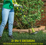 Restored Sun Joe 24V-GT4MAX-LTE Outdoor Tool Combo | 24V Cordless Leaf Blower, Grass & Hedge Trimmer Kit | With Batteries and Charger (Refurbished)