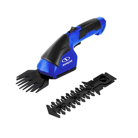 Restored Sun Joe HJ604C-SJB 2-in-1 Cordless Grass Shear + Hedger | 7.2 V (Blue) (Refurbished)