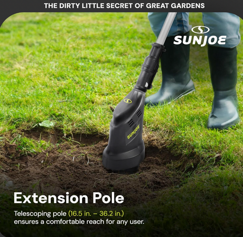 Restored Sun Joe 24V 24V-CTLR-LTE | 2-in-1 Hand Held & Long Handle Tiller Cultivator (Refurbished)