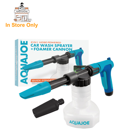 Restored Aqua Joe AJ-SPXN | In-Store Exclusive | 2-in-1 Hose-Powered Adjustable Foam Cannon Spray Gun Blaster | With Spray Wash Quick-Connect to Any Garden Hose (Refurbished)