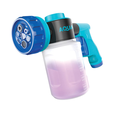 Restored Aqua Joe AJ-MSG-TND | In-Store Exclusive | Hose-Powered Multi Spray Gun | W/ Quick Change Soap to Water Dial | 7 Spray Patterns | Holds Up To 17 Fl Oz (Refurbished)