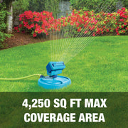 Aqua Joe AJ-OSPR20 | Mini Gear-Driven Oscillating Sprinkler | On Sled Base | Customizable Coverage | 4,250 Sq. Ft. Max | Blue (Refurbished)