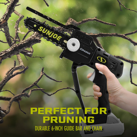 Restored Sun Joe 24V-HCSWP-6-LTE | In-Store Exclusive | 24-Volt* IONMAX Cordless Telescoping Pole Pruning Saw Kit | 4000 RPM | W/ 2.0-Ah Battery + Charger (Refurbished)