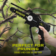 Restored Sun Joe 24V-HCSWP-6-LTE | 24-Volt* IONMAX Cordless Telescoping Pole Pruning Saw Kit | 4000 RPM | W/ 2.0-Ah Battery + Charger (Refurbished)