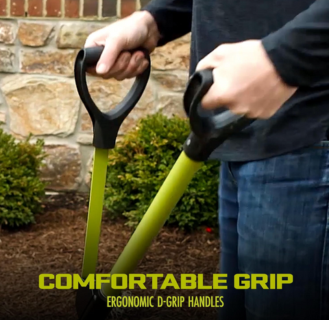 Restored Sun Joe SJ-SHLV07 | Shovelution Strain-Reducing Garden Shovel | Spear Head Digging | 9-Inch Steel (Refurbished)