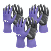 Restored Sun Joe GGNP-S3-PRP Reusable Nitrile-Palm Gloves | Tactile | Washable | One Size Fits Most | Set of 3 (Purple) (Refurbished)