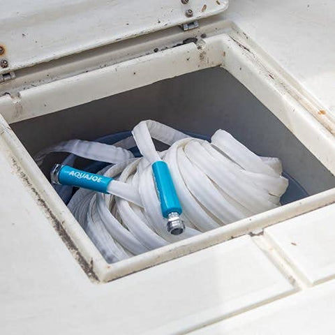 Restored Scratch and Dent Aqua Joe AJFJH50-58-RV Superlight Marine-Grade FiberJacket RV Hose, White (Refurbished)