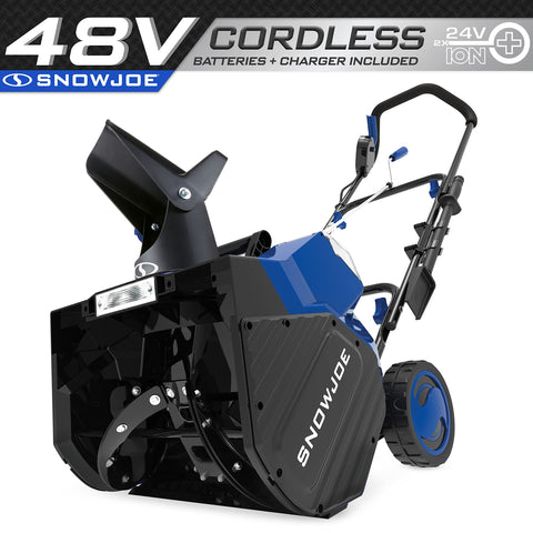 Restored Snow Joe 24V-X2-SB18 18-Inch 48-Volt 4-Ah Cordless Snow Blower, (2x4.0AH) [Remanufactured]