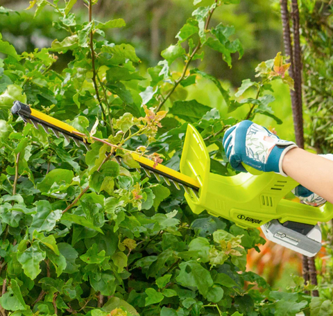 Restored Sun Joe 24V-HT18-GT10-LTE | 24V Cordless Hedge Trimmer + Stringless Grass Trimmer | W/ 2.0-Ah Battery + Charger (Refurbished)