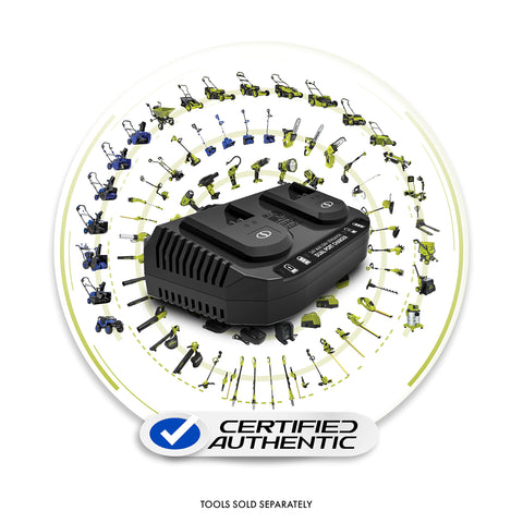 Restored Snow Joe 24VCHRG-DPC | 24V IONMAX Dual Port Quick Charge Docking Station| Certified Authentic (Refurbished)