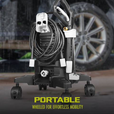 Restored Sun Joe SPX3000-QW1 Electric Pressure Washer | 14.9-Amp | 2200 Rated PSI | 1.1 Rated GPM | Rugged Wheels (Refurbished)