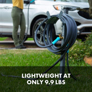 Restored Aqua Joe SJ-SHSBB-GRY Steel Garden Hose Stand with Solid Brass Faucet and Quick Install Anchor Base, Gray (Refurbished)