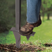 Restored Aqua Joe SJ-SHSBB-GRY Steel Garden Hose Stand with Solid Brass Faucet and Quick Install Anchor Base, Gray (Refurbished)