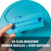 Aqua Joe AJ-OSPR20 | Mini Gear-Driven Oscillating Sprinkler | On Sled Base | Customizable Coverage | 4,250 Sq. Ft. Max | Blue (Refurbished)