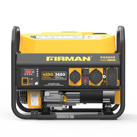 Restored Firman Gas Portable Generator P03605 | 4550W | Recoil Start | 120/240V | Versatile Outlets | Generator Only (Refurbished)