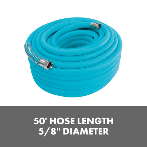 Restored Aqua Joe AJPGH50-DWS 5/8 in 50 Ft. Hybrid Polymer Flex Kink Free Hose (Refurbished)