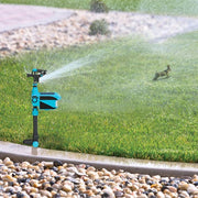 Restored Aqua Joe AJYP101 | YardGuard Motion Sensor Pest Deterrent Sprinkler | 3 Detection Modes | 5,700 Sq. Ft. Max Coverage* | 42 Ft. Max Spray Distance (Refurbished)