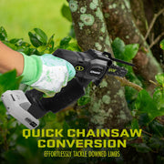 Restored Sun Joe 24V-HCSWP-6-LTE | In-Store Exclusive | 24-Volt* IONMAX Cordless Telescoping Pole Pruning Saw Kit | 4000 RPM | W/ 2.0-Ah Battery + Charger (Refurbished)