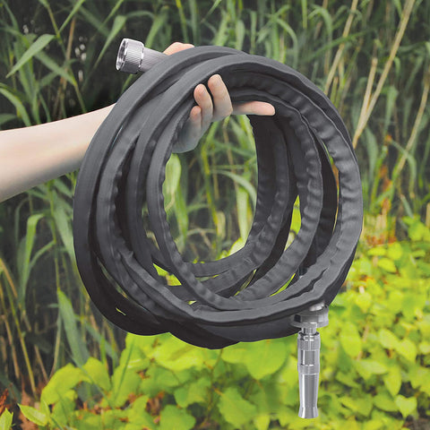 Restored Aqua Joe AJFJH50-PRO Ultra Flexible Kink Free Fiberjacket Garden Hose | 50-Foot | Metal Fittings (Refurbished)